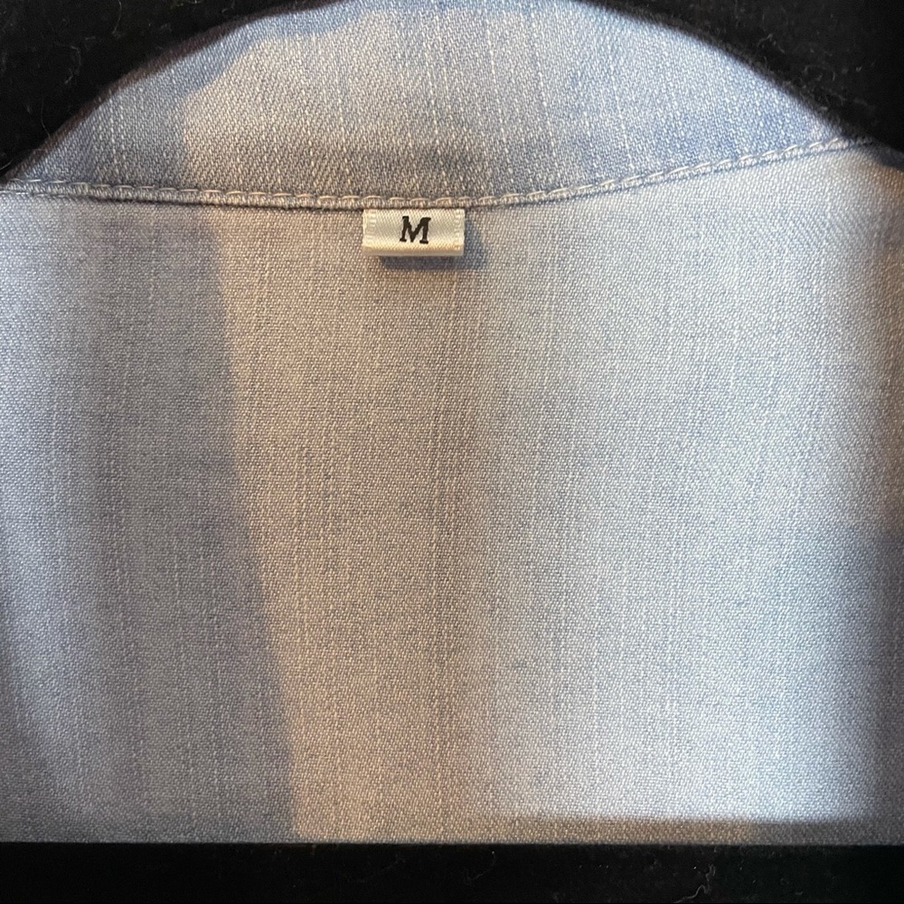 Denim Look Cotton Blend Button Down Dress/ Tunic Top - Picture 5 of 11